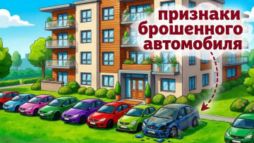 Брошенный автомобиль во дворе